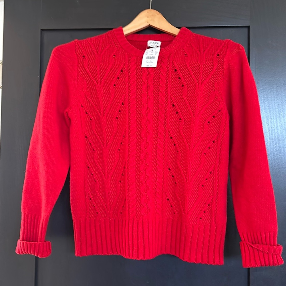 J. Crew Factory Red Cable Knit Sweater NWT Size Medium